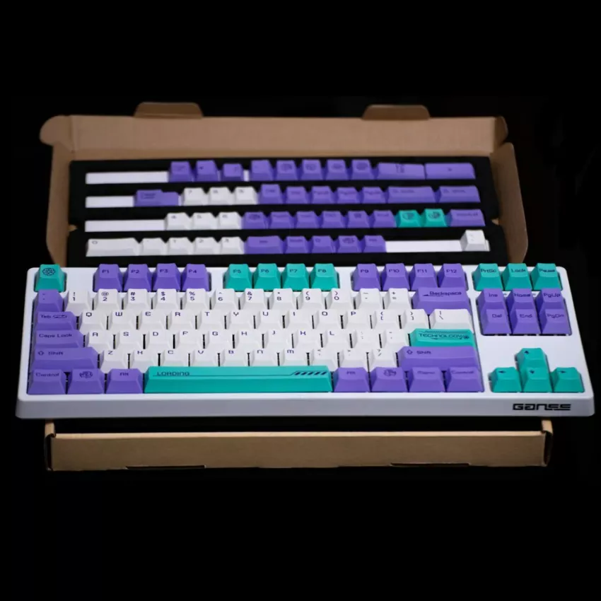 Dye-Subbed-PBT-Keycap-White-Violet-mixed-Blue-132-keys-Cherry-Profile-Keycaps-For-mx-Switches (3)